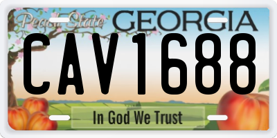 GA license plate CAV1688