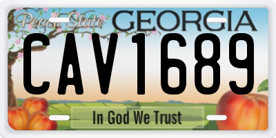GA license plate CAV1689