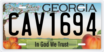 GA license plate CAV1694