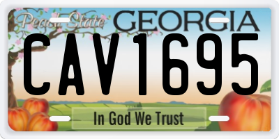 GA license plate CAV1695