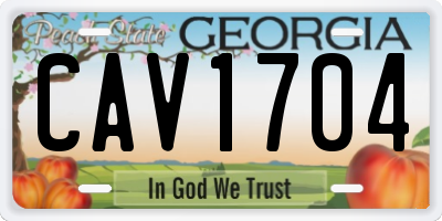GA license plate CAV1704