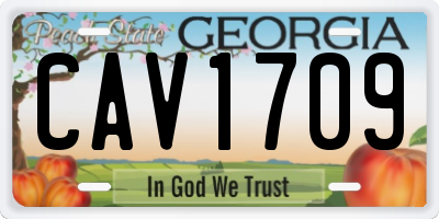 GA license plate CAV1709