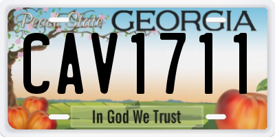 GA license plate CAV1711