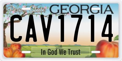 GA license plate CAV1714