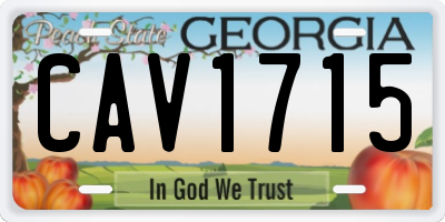GA license plate CAV1715