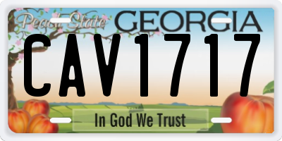 GA license plate CAV1717