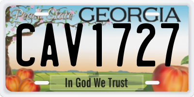 GA license plate CAV1727