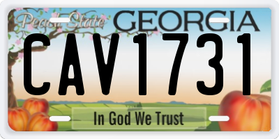 GA license plate CAV1731