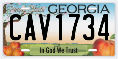 GA license plate CAV1734