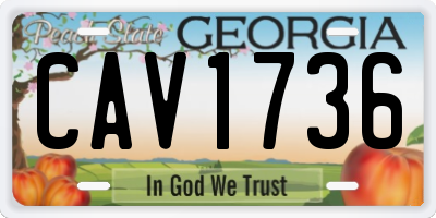 GA license plate CAV1736