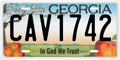 GA license plate CAV1742