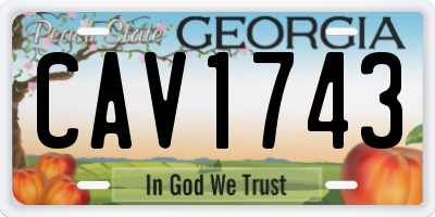 GA license plate CAV1743