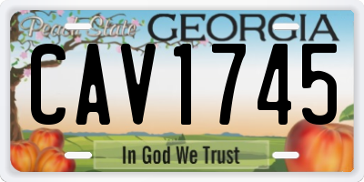 GA license plate CAV1745