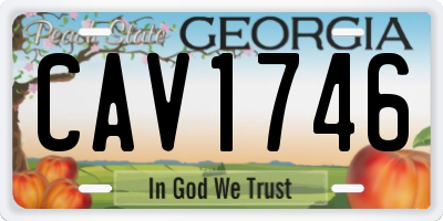 GA license plate CAV1746