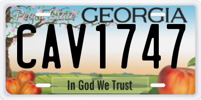 GA license plate CAV1747