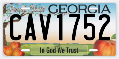 GA license plate CAV1752