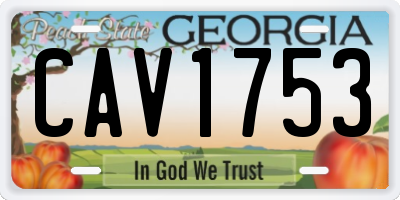 GA license plate CAV1753