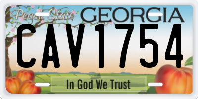 GA license plate CAV1754