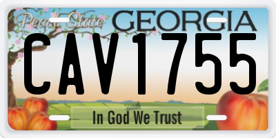 GA license plate CAV1755