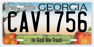 GA license plate CAV1756