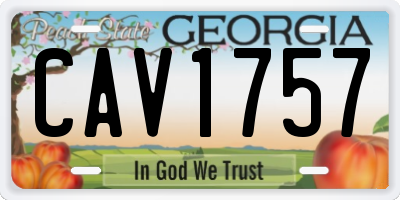 GA license plate CAV1757