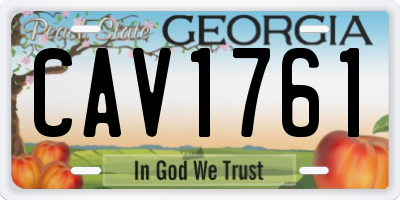 GA license plate CAV1761