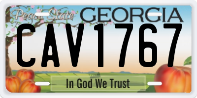 GA license plate CAV1767