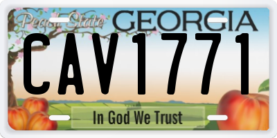 GA license plate CAV1771