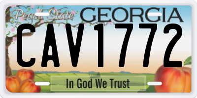 GA license plate CAV1772