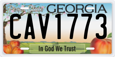GA license plate CAV1773