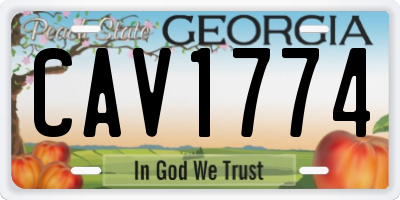GA license plate CAV1774