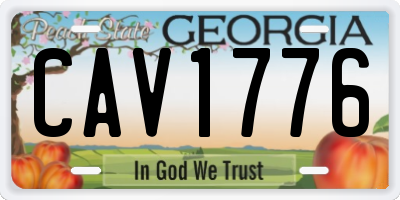 GA license plate CAV1776