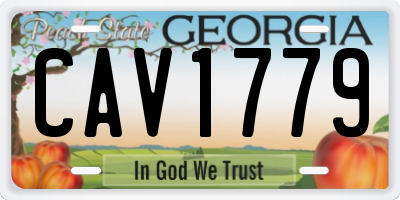 GA license plate CAV1779