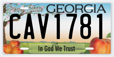 GA license plate CAV1781