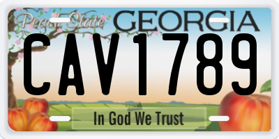 GA license plate CAV1789