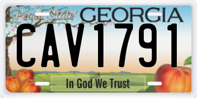 GA license plate CAV1791