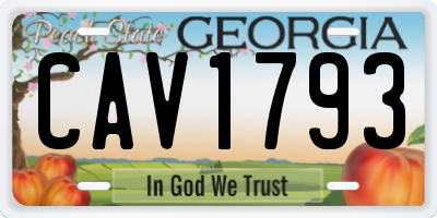 GA license plate CAV1793