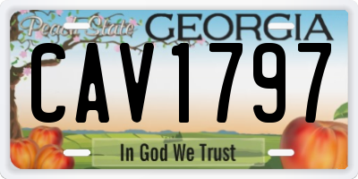 GA license plate CAV1797