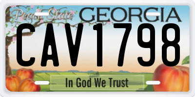 GA license plate CAV1798