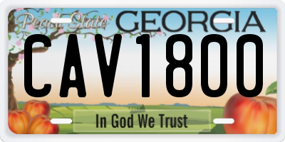GA license plate CAV1800