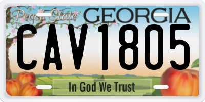 GA license plate CAV1805