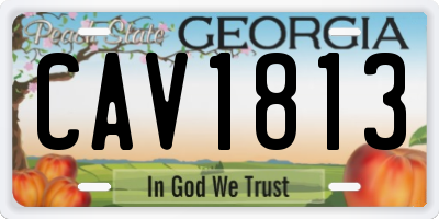 GA license plate CAV1813