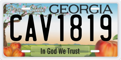 GA license plate CAV1819