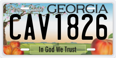 GA license plate CAV1826