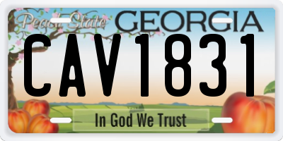 GA license plate CAV1831