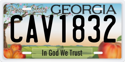 GA license plate CAV1832