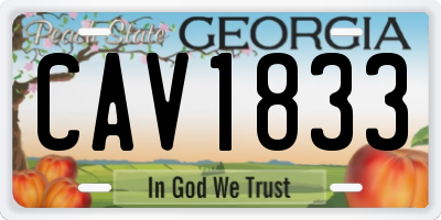 GA license plate CAV1833