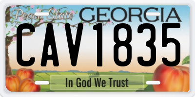 GA license plate CAV1835