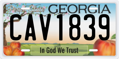 GA license plate CAV1839