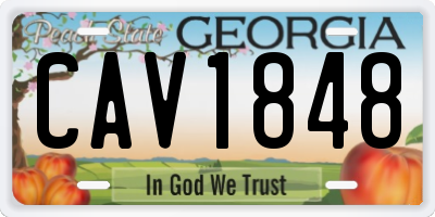 GA license plate CAV1848